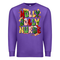 Purple holly jolly nurse Premium Sweatshirt - MaliasSmallBusiness