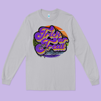 Trick Or Treat Long Sleeve Tee Designed By Jahusdesignshop