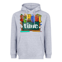 Heather Grey school time Heavyweight Hoodie - NancyCooperArtShop