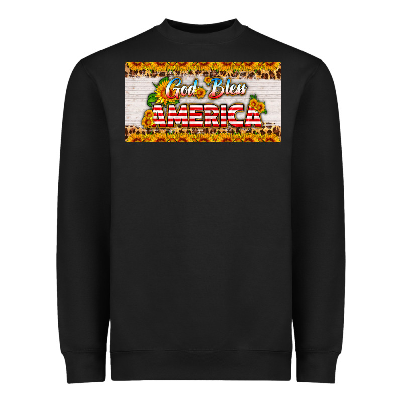 God Bless America Sunflower License Plate Heavyweight Sweatshirt by HRA Design Shop | Teevron