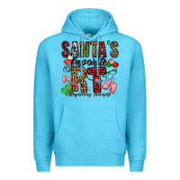 Ocean Blue santa's favorite rt respiratory therapist Premium Hoodie - Jasminsmagicworld