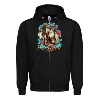 Black free spirit mustang horse Zipper Hoodie - LillyAllenDesigns
