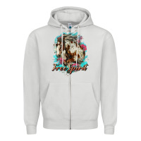 Dove Grey free spirit mustang horse Zipper Hoodie - LillyAllenDesigns