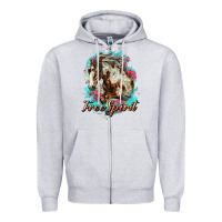 Heather Grey free spirit mustang horse Zipper Hoodie - LillyAllenDesigns