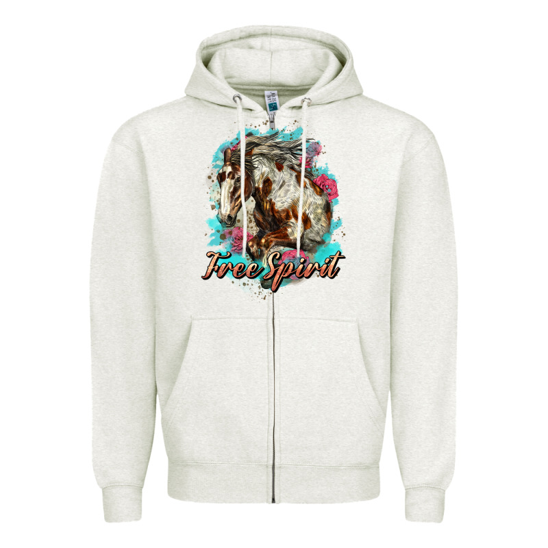 Free Spirit Mustang Horse Zipper Hoodie by LillyAllenDesigns | Teevron