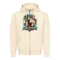 Sandshell free spirit mustang horse Zipper Hoodie - LillyAllenDesigns