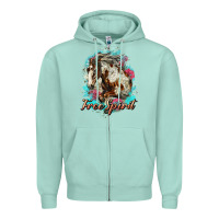 Seafoam free spirit mustang horse Zipper Hoodie - LillyAllenDesigns