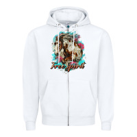 White free spirit mustang horse Zipper Hoodie - LillyAllenDesigns