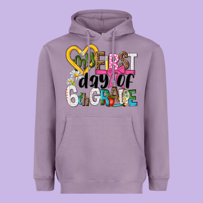 My First Day Of 6th Grade Heavyweight Hoodie Designed By Nancycooperartshop