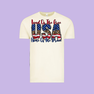 Land Of The Free Usa Vintage Tee Designed By Racoondesign