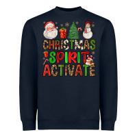 Navy christmas spirit activate Heavyweight Sweatshirt - FaDigitalArtStudio