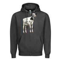 Charcoal Heather Holstein Heifer Zipper Hoodie - LillyAllenDesigns