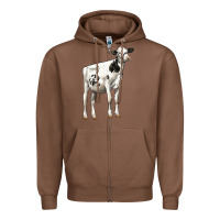 Chestnut Holstein Heifer Zipper Hoodie - LillyAllenDesigns
