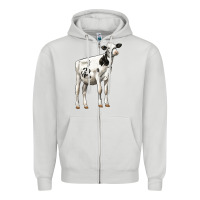 Dove Grey Holstein Heifer Zipper Hoodie - LillyAllenDesigns