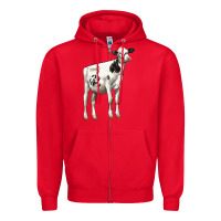 Red Holstein Heifer Zipper Hoodie - LillyAllenDesigns