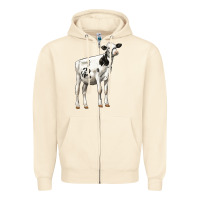 Sandshell Holstein Heifer Zipper Hoodie - LillyAllenDesigns