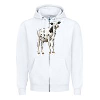 White Holstein Heifer Zipper Hoodie - LillyAllenDesigns