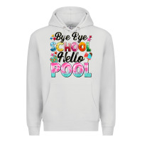 Dove Grey bye bye school hello pool Premium Hoodie - BarkalooDesign