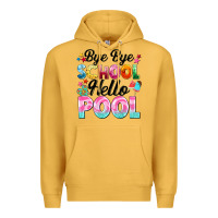 Mustard bye bye school hello pool Premium Hoodie - BarkalooDesign