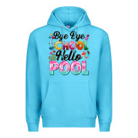 Ocean Blue bye bye school hello pool Premium Hoodie - BarkalooDesign