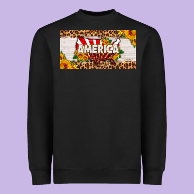 America Map Sunflower License Plate Heavyweight Sweatshirt Designed By Hra Design Shop