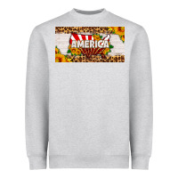 Heather Grey america map sunflower license plate Heavyweight Sweatshirt - HRA Design Shop
