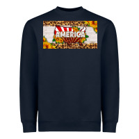 Navy america map sunflower license plate Heavyweight Sweatshirt - HRA Design Shop