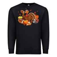 Black football turkey thanksgiving Premium Sweatshirt - MaliasSmallBusiness