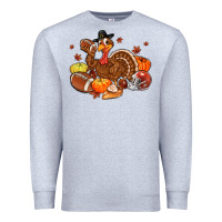 Heather Grey football turkey thanksgiving Premium Sweatshirt - MaliasSmallBusiness