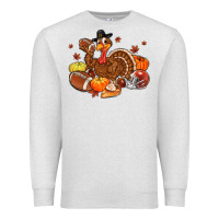 Oatmeal Heather football turkey thanksgiving Premium Sweatshirt - MaliasSmallBusiness