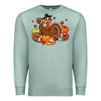 Seafoam football turkey thanksgiving Premium Sweatshirt - MaliasSmallBusiness