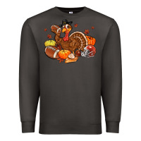 Smoke football turkey thanksgiving Premium Sweatshirt - MaliasSmallBusiness
