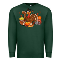 Sports Green football turkey thanksgiving Premium Sweatshirt - MaliasSmallBusiness
