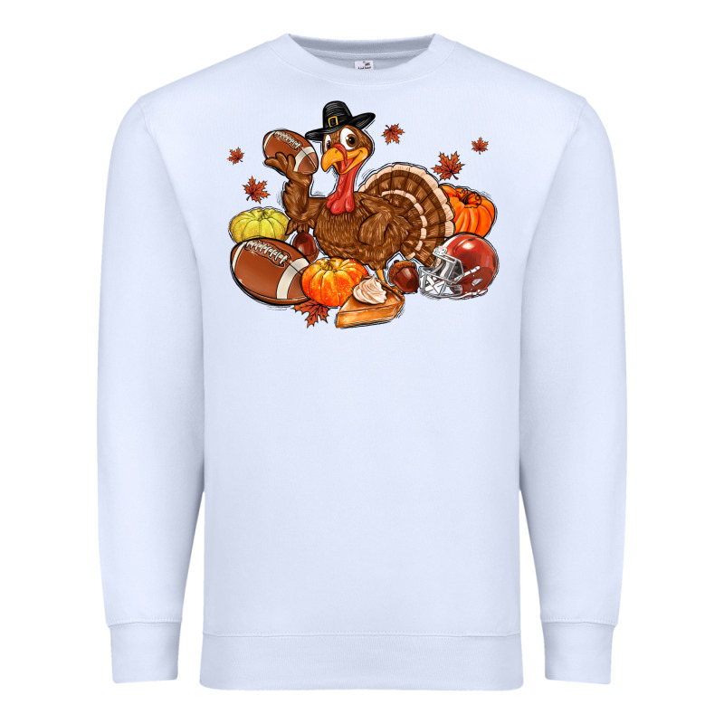 Football Turkey Thanksgiving Premium Sweatshirt by MaliasSmallBusiness | Teevron
