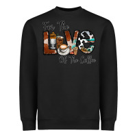 Black for the love of the coffe Heavyweight Sweatshirt - CowhideDigitalArt