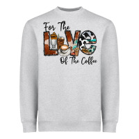 Heather Grey for the love of the coffe Heavyweight Sweatshirt - CowhideDigitalArt