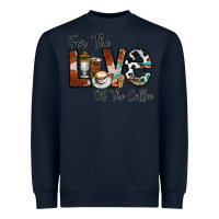 Navy for the love of the coffe Heavyweight Sweatshirt - CowhideDigitalArt