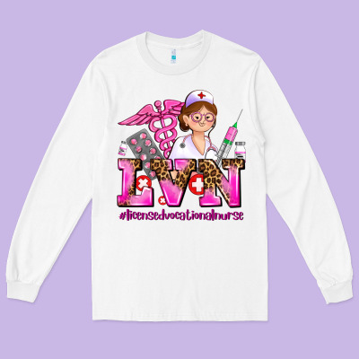 Lvn Licensed Vocational Nurse Long Sleeve Tee Designed By Adodesignshop