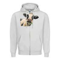 Dove Grey holstein heifer face Zipper Hoodie - LillyAllenDesigns