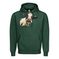 Sports Green holstein heifer face Zipper Hoodie - LillyAllenDesigns