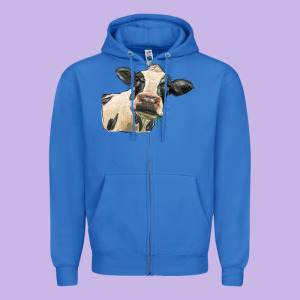Holstein Heifer Face Zipper Hoodie Designed By Lillyallendesigns
