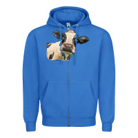 True Royal holstein heifer face Zipper Hoodie - LillyAllenDesigns