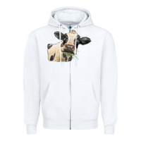 White holstein heifer face Zipper Hoodie - LillyAllenDesigns