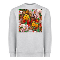 Christmas Pig  Tartan With  Hay And Christmas Ligh Heavyweight Sweatshirt | Teevron