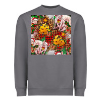 Storm christmas pig  tartan with  hay and christmas ligh Heavyweight Sweatshirt - FaDigitalArtStudio