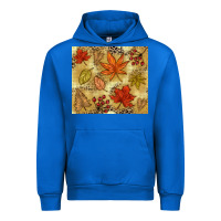 Cobalt Fall leaves Urban Hoodie - NancyCooperArtShop
