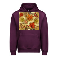 Mauve Wine Fall leaves Urban Hoodie - NancyCooperArtShop