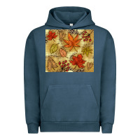 Pigment Midnight Navy Fall leaves Urban Hoodie - NancyCooperArtShop