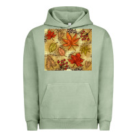 Pigment Oil Green Fall leaves Urban Hoodie - NancyCooperArtShop