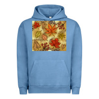Pigment Pebble Blue Fall leaves Urban Hoodie - NancyCooperArtShop